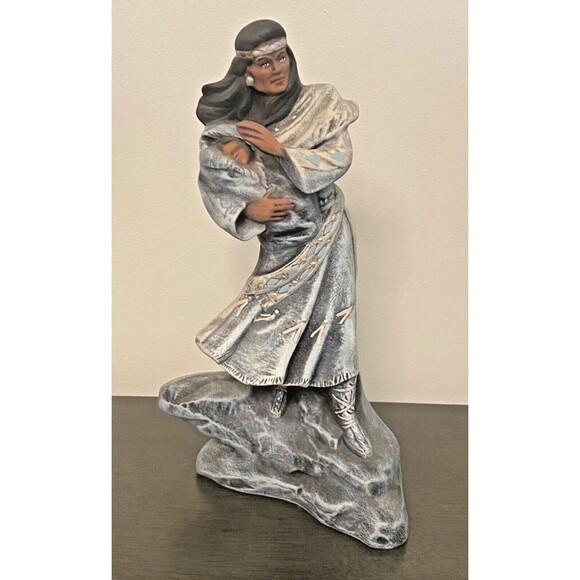 Tawana Dry Brush NATIVE AMERICAN Statue SIGNED Handpainted SUNDANCE Southwestern - Picture 1 of 10